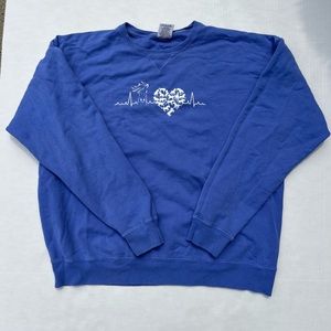 Horse HeartBeat Crewneck Sweatshirt : Periwinkle : Size : XL